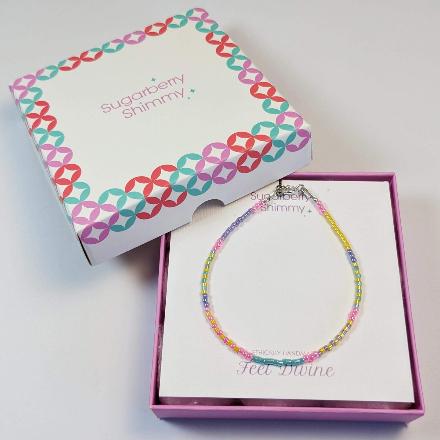 Colour Pop Beaded Stacking Bracelet in Silver